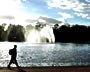 Fountain, Victoria Park boating lake, Bow, 2001