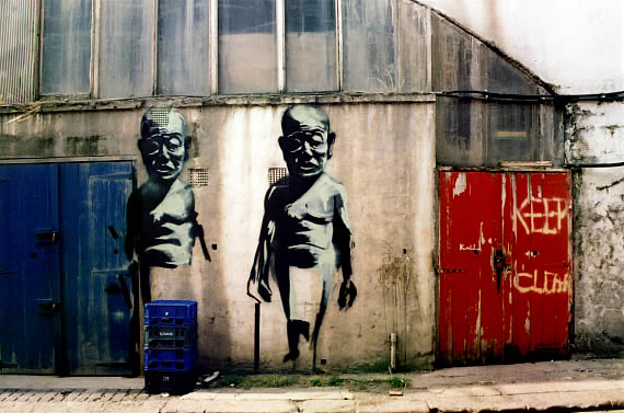 Wall art, Grimsby Street, June 2001