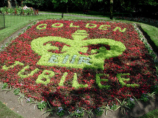 Golden Jubilee flowers, Bethnal Green Gardens, June 2002