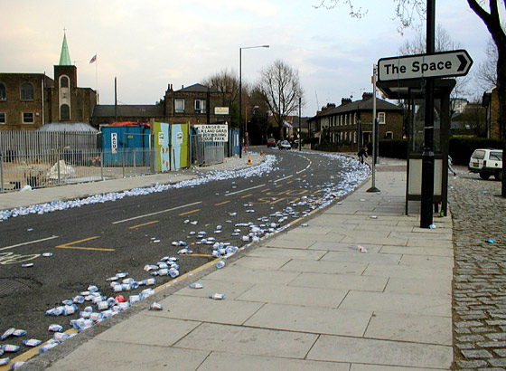 After the 2000 London marathon. Eastferry Rd, Isle of Dogs by Sanjiv Malhotra