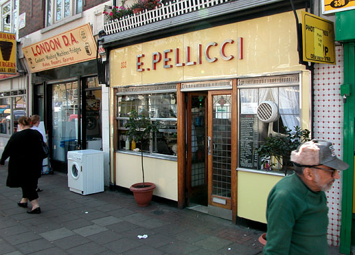 Pellicci cafe, Bethnal Green Road, May 2003