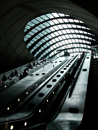 Canary Wharf tube entrance, Isle of Dogs, May 2003