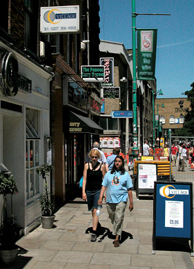 Brick Lane, looking north from outside No 73, July 2003
